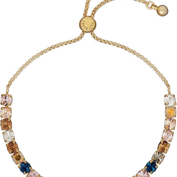 Jewelry - Women’s Crystal Tennis Bracelet Adjustable Gold Brass Sparkling Gift